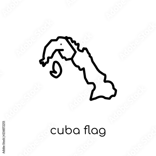 Cuba flag icon. Trendy modern flat linear vector Cuba flag icon on white background from thin line Country Flags collection