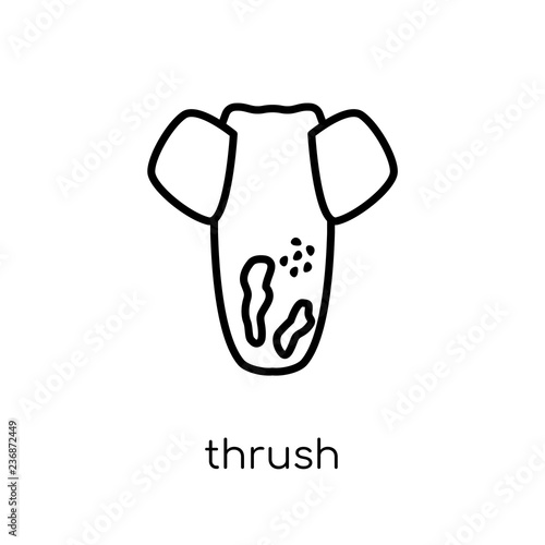 Thrush icon. Trendy modern flat linear vector Thrush icon on white background from thin line Diseases collection