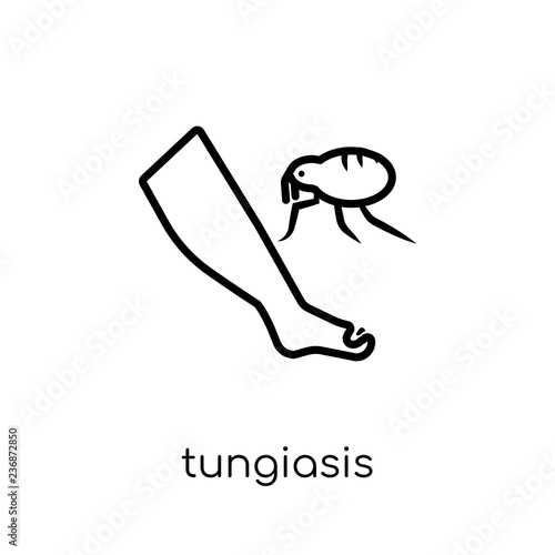 Tungiasis icon. Trendy modern flat linear vector Tungiasis icon on white background from thin line Diseases collection photo