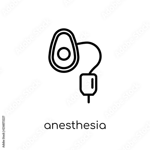 Anesthesia icon. Trendy modern flat linear vector Anesthesia icon on white background from thin line Dentist collection