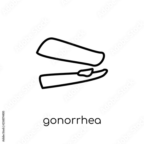 Gonorrhea icon. Trendy modern flat linear vector Gonorrhea icon on white background from thin line Diseases collection