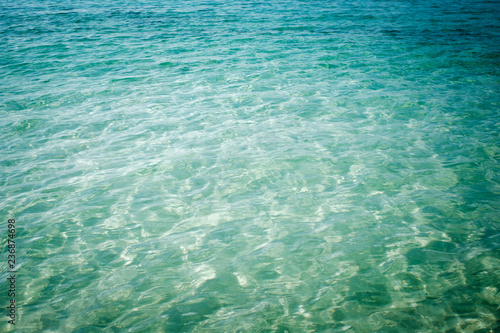 light blue green water background  dream of tropical beach