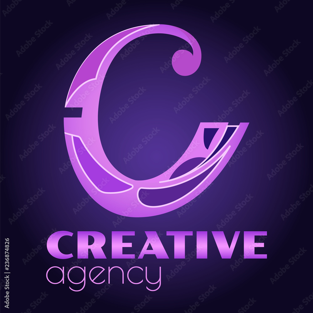 Fototapeta premium Letter C creative logotype design for product branding and company logo