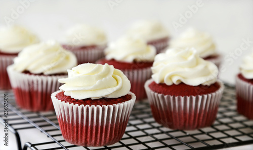 Canvas Print Red velvet cupcakes