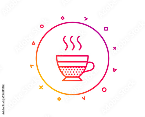 Cafe creme icon. Hot drink sign. Beverage symbol. Gradient pattern line button. Cafe creme icon design. Geometric shapes. Vector