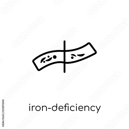 Iron-deficiency anemia icon. Trendy modern flat linear vector Iron-deficiency anemia icon on white background from thin line Diseases collection