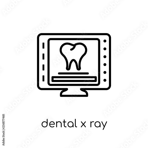 Dental X ray icon. Trendy modern flat linear vector Dental X ray icon on white background from thin line Dentist collection