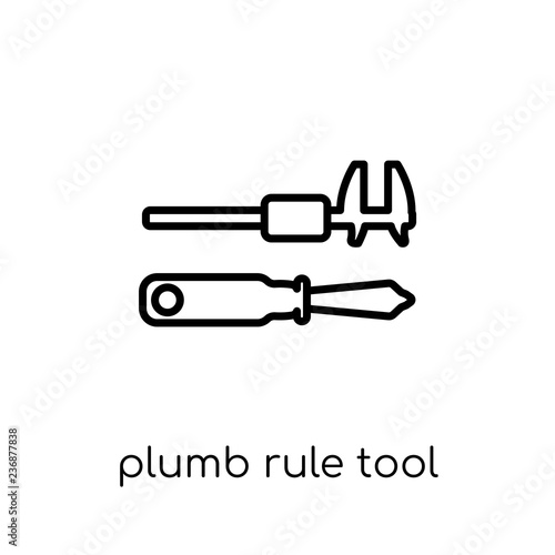 Plumb rule tool icon. Trendy modern flat linear vector Plumb rule tool icon on white background from thin line Construction collection