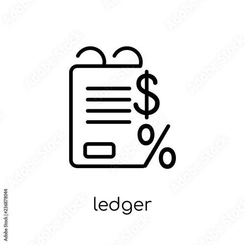 Ledger icon. Trendy modern flat linear vector Ledger icon on white background from thin line Cryptocurrency economy and finance collection