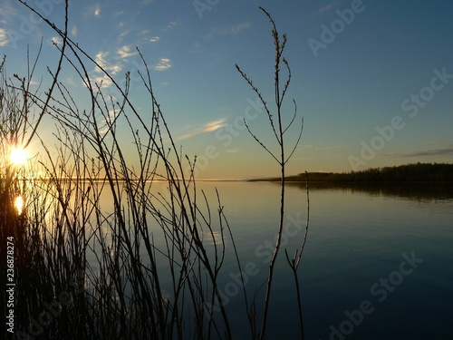 sunset over lake