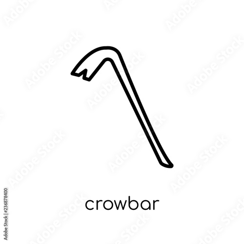 Crowbar icon. Trendy modern flat linear vector Crowbar icon on white background from thin line Construction collection