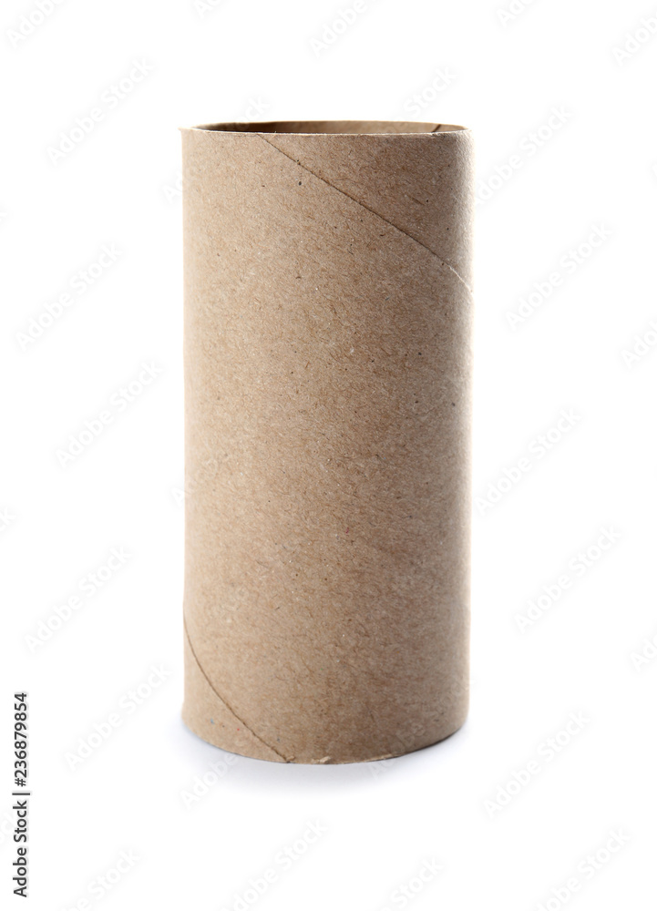 Empty toilet paper roll on white background Empty toilet paper roll on white background