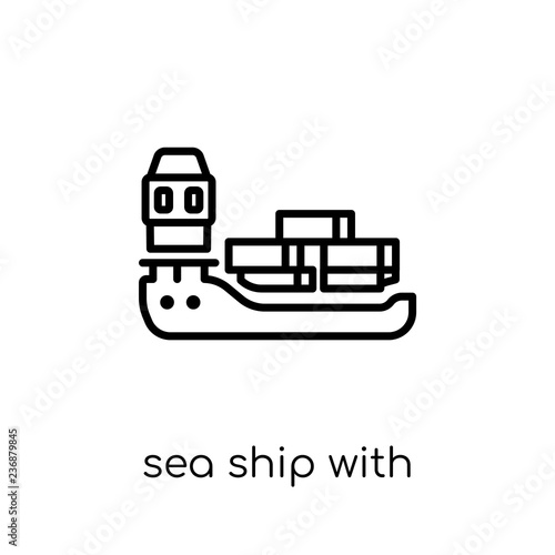 Sea ship with containers icon from Delivery and logistic collect