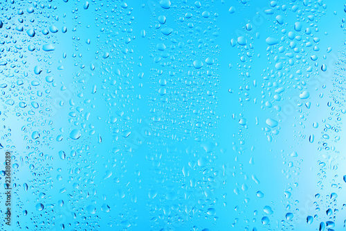 View of glass with water drops, closeup