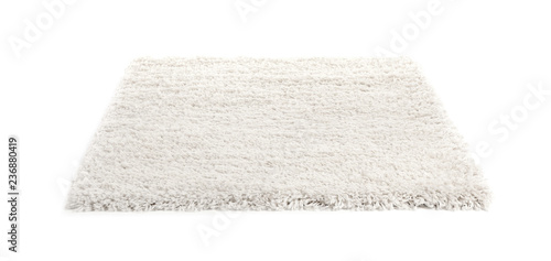Fotografie Fuzzy carpet on white background. Interior element