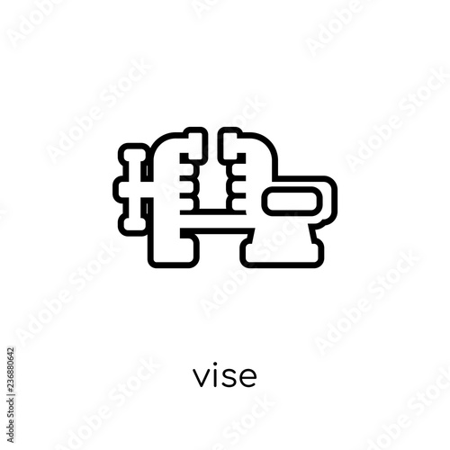 Vise icon. Trendy modern flat linear vector Vise icon on white background from thin line Construction collection