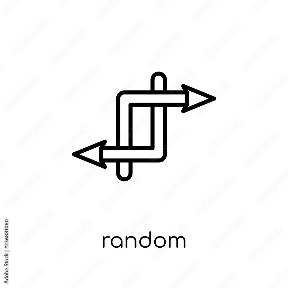 Random icon. Trendy modern flat linear vector Random icon on white background from thin line Cryptocurrency economy and finance collection Random icon. Trendy modern flat linear vector Random icon on white background from thin line Cryptocurrency economy and finance collection