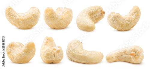 cashew nut isolated on white background, clipping path, full depth of field