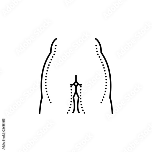 Buttock lift, woman body icon. Element of anti aging outline icon for mobile concept and web apps. Thin line Buttock lift, woman body icon can be used for web and mobile