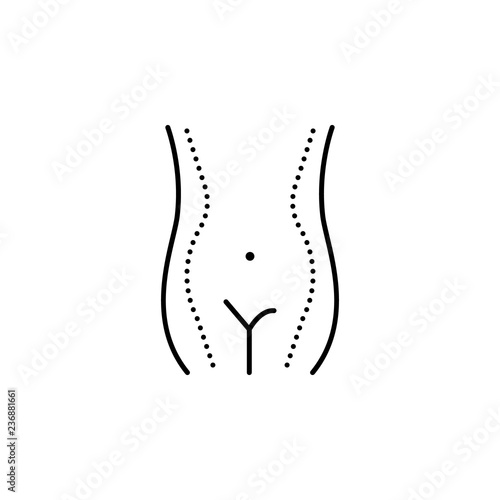 Abdominoplasty, woman icon. Element of anti aging outline icon for mobile concept and web apps. Thin line Abdominoplasty, woman icon can be used for web and mobile