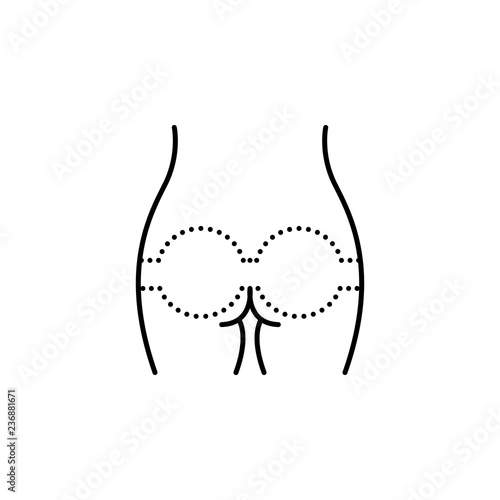 Buttock lift, woman body icon. Element of anti aging outline icon for mobile concept and web apps. Thin line Buttock lift, woman body icon can be used for web and mobile
