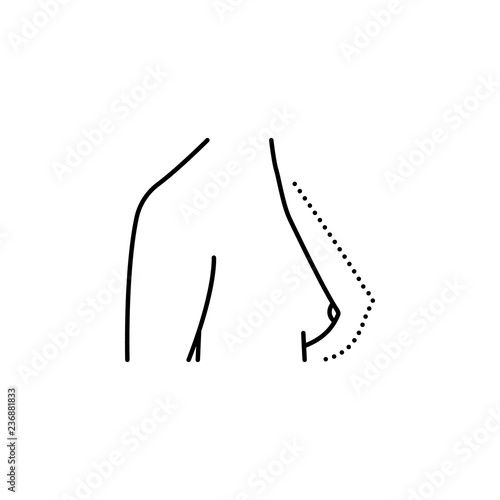 Breast enlargement, woman body icon. Element of anti aging outline icon for mobile concept and web app. Thin line Breast enlargement, woman body icon can be used for web and mobile