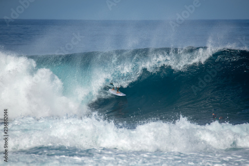 surfer in action on a big wave