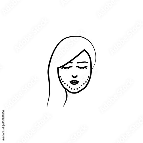 Woman, surgery, jaw icon. Element of anti aging outline icon for mobile concept and web apps. Thin line Woman, surgery, jaw icon can be used for web and mobile