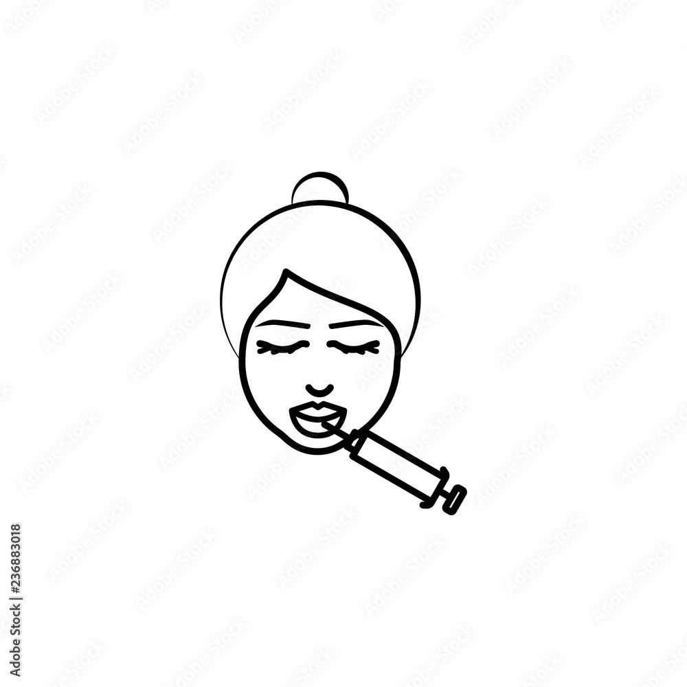 woman, lip augmentation icon. Element of anti aging outline icon for mobile concept and web apps. Thin line woman, lip augmentation icon can be used for web and mobile woman, lip augmentation icon. Element of anti aging outline icon for mobile concept and web apps. Thin line woman, lip augmentation icon can be used for web and mobile