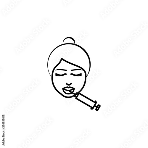 woman, lip augmentation icon. Element of anti aging outline icon for mobile concept and web apps. Thin line woman, lip augmentation icon can be used for web and mobile