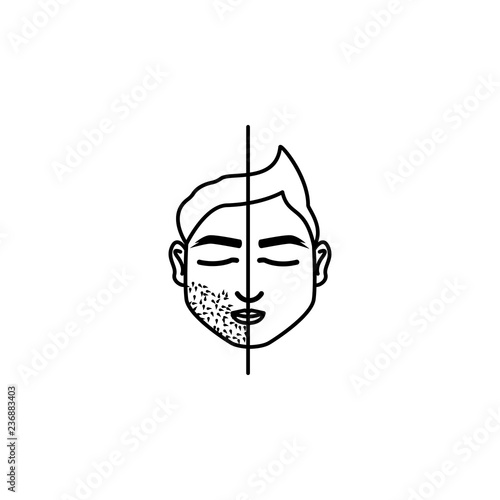 Man beard cutting icon. Element of anti aging outline icon for mobile concept and web apps. Thin line Man beard cutting icon can be used for web and mobile