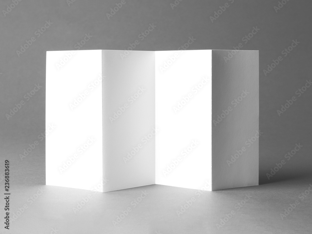 Blank brochure mock up on color background Blank brochure mock up on color background