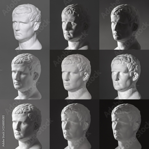 Express to different angles of light. Agrippa plaster figure. for drawing. photo