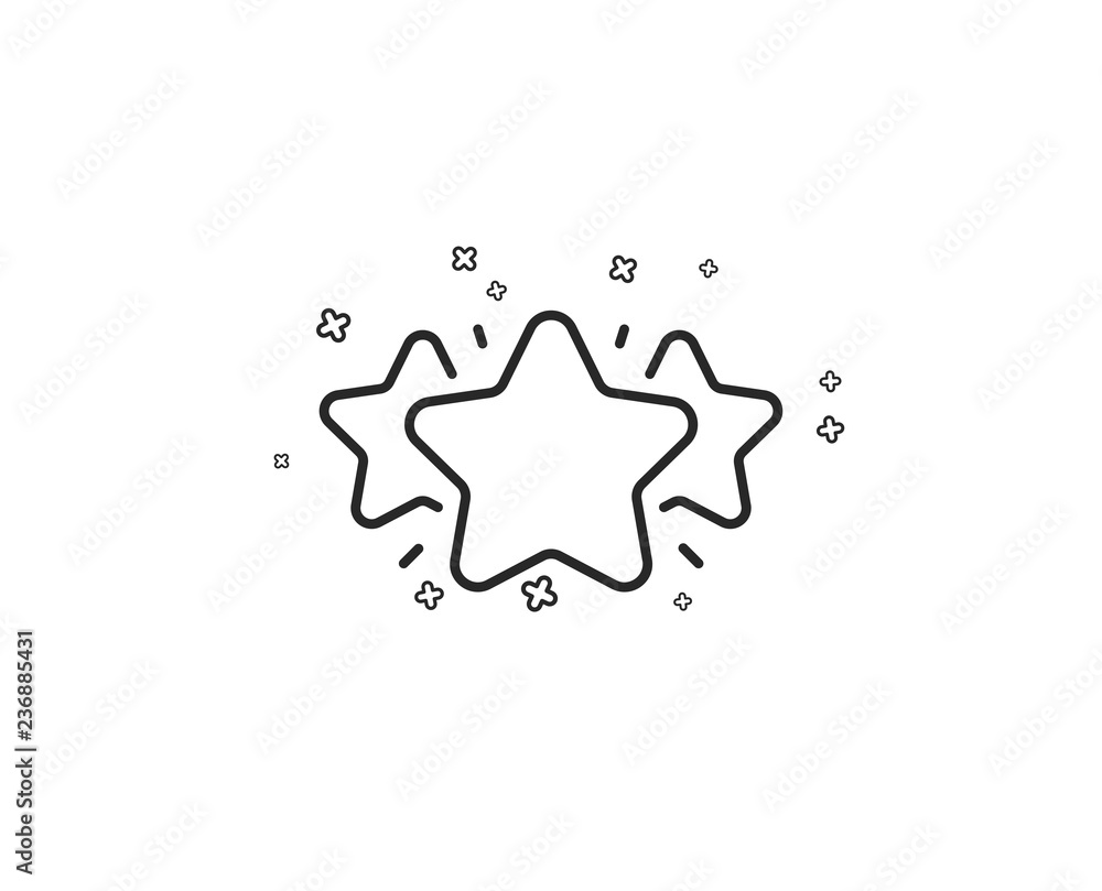 Stars line icon. Favorite sign. Positive feedback symbol. Geometric shapes. Random cross elements. Linear Star icon design. Vector Stars line icon. Favorite sign. Positive feedback symbol. Geometric shapes. Random cross elements. Linear Star icon design. Vector
