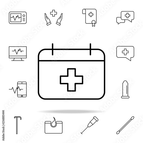 calendar medicine icon. Medical icons universal set for web and mobile