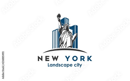 new york modern city landscape skyline logo design inspiration