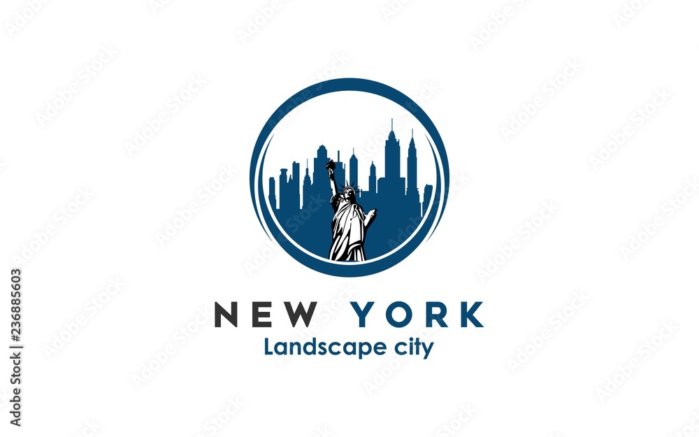 Obraz premium new york modern city landscape skyline logo design inspiration