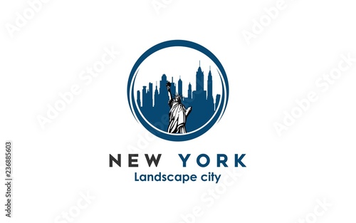 new york modern city landscape skyline logo design inspiration