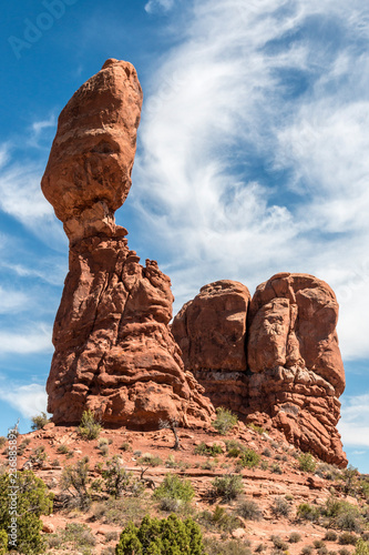 A landscape view of Arches National Park in Utah, near Moab.
