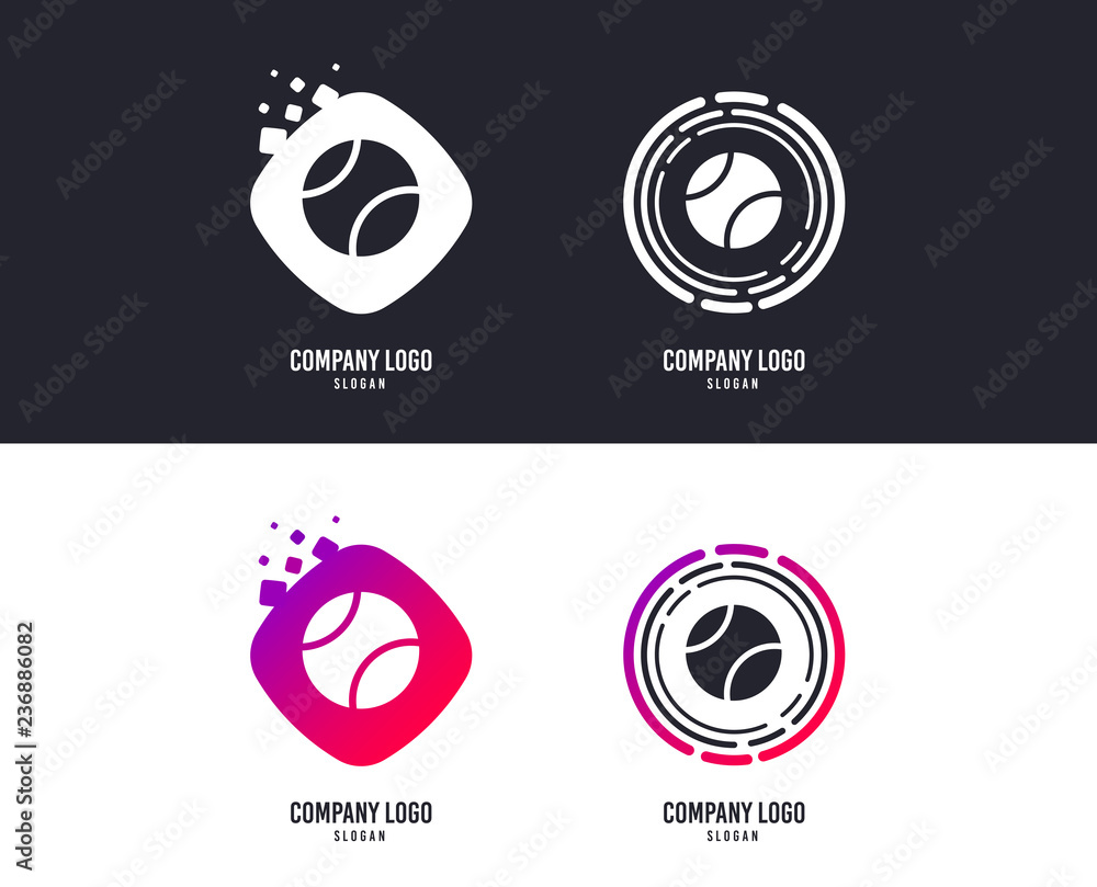 Logotype concept. Tennis ball sign icon. Sport symbol. Logo design. Colorful buttons with icons. Vector