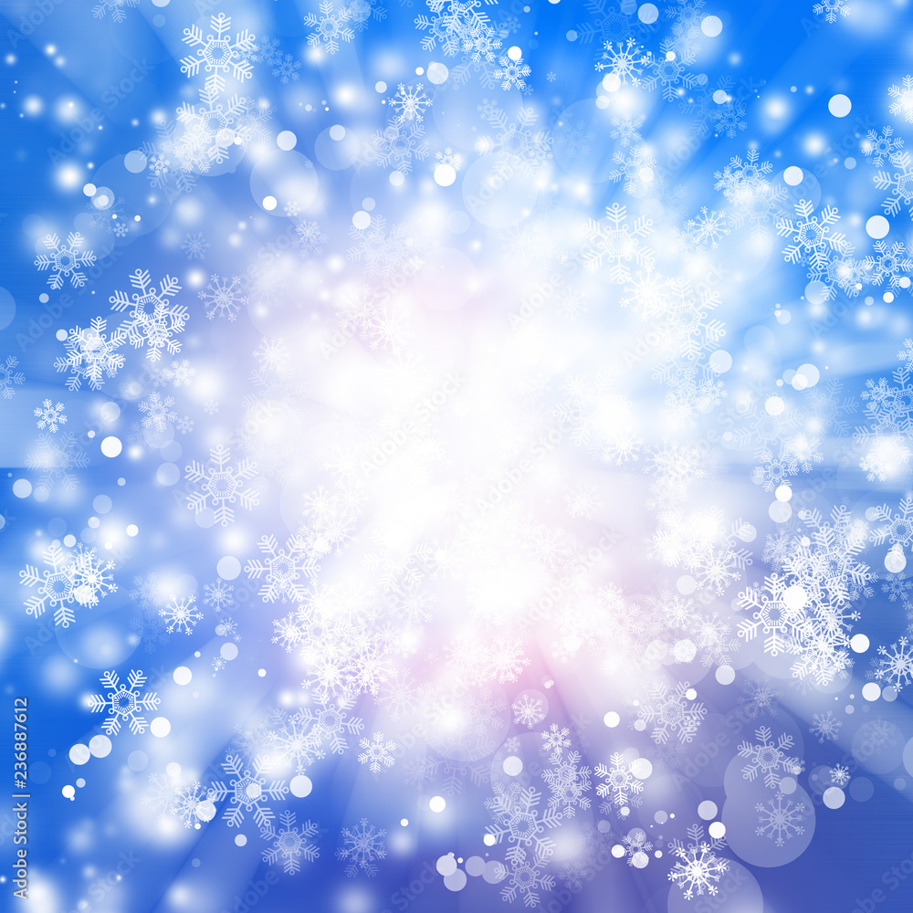 white circle on blue blur abstract background. bokeh Christmas blurred beautiful shiny Christmas lights white circle on blue blur abstract background. bokeh Christmas blurred beautiful shiny Christmas lights