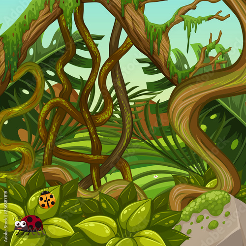 A green jungle landscape