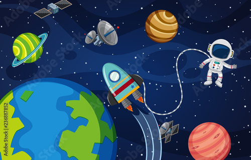 Astronaut in thr space