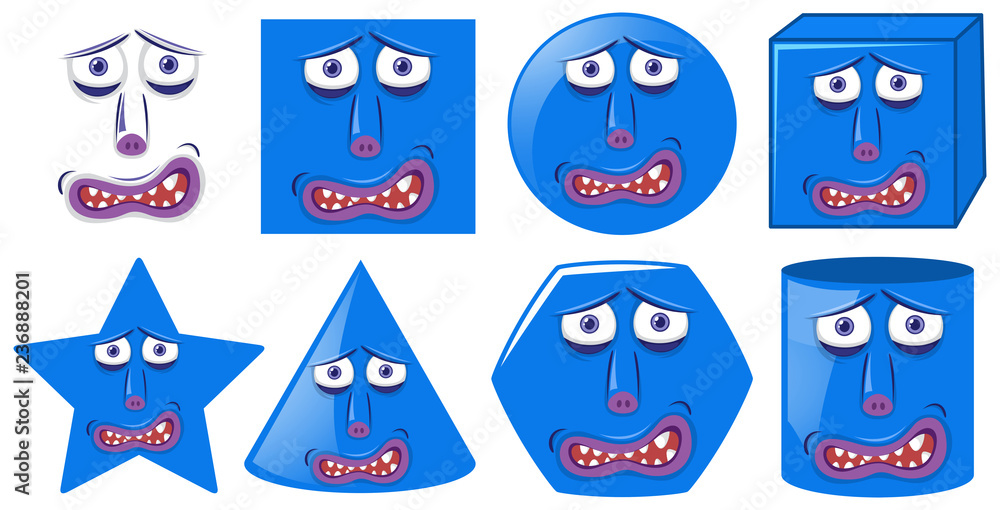 Different shape of monster face Different shape of monster face