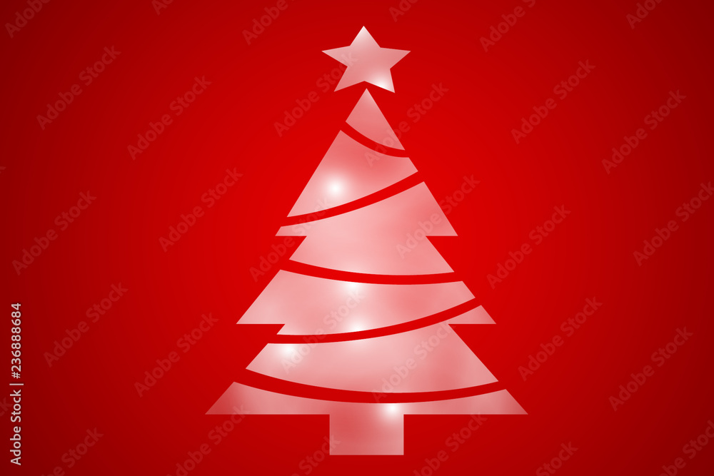 Silueta de árbol de navidad sobre fondo rojo. Silueta de árbol de navidad sobre fondo rojo.