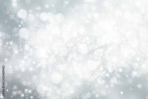 white blur abstract background. bokeh christmas blurred beautiful shiny Christmas lights. Snow background.