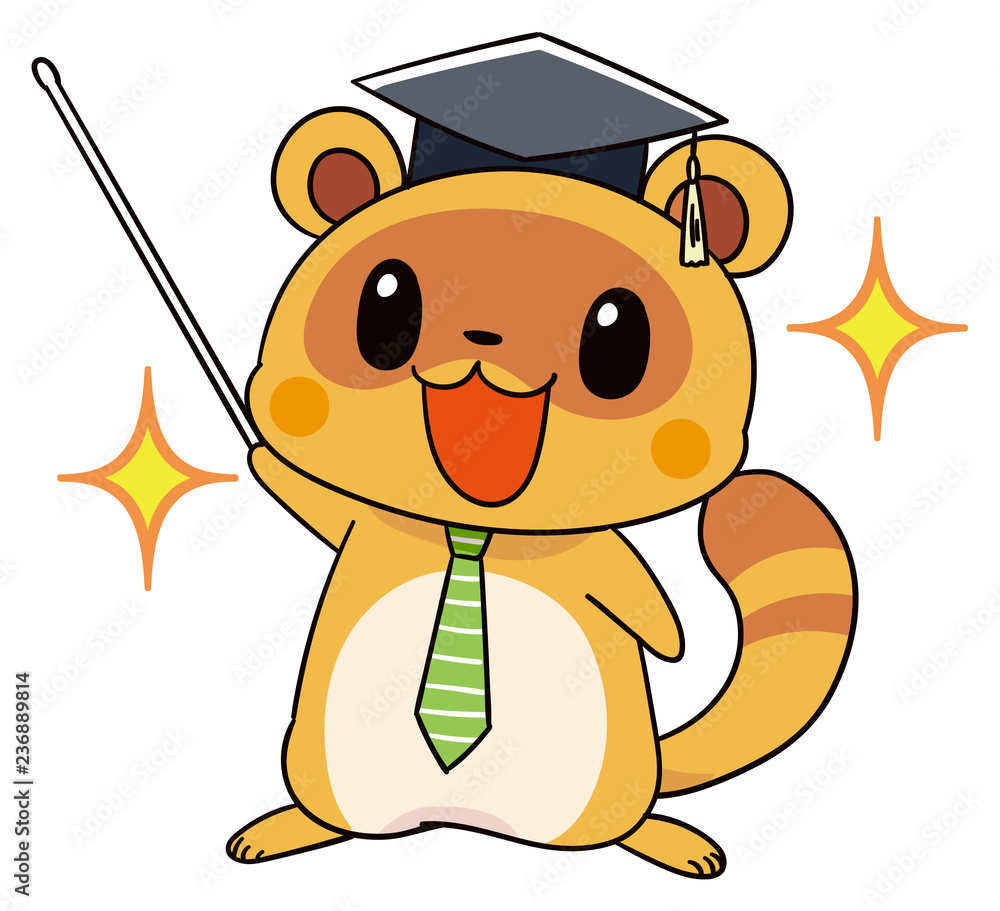 タヌキのマスコットキャラクター 先生風 Stock Vector Adobe Stock