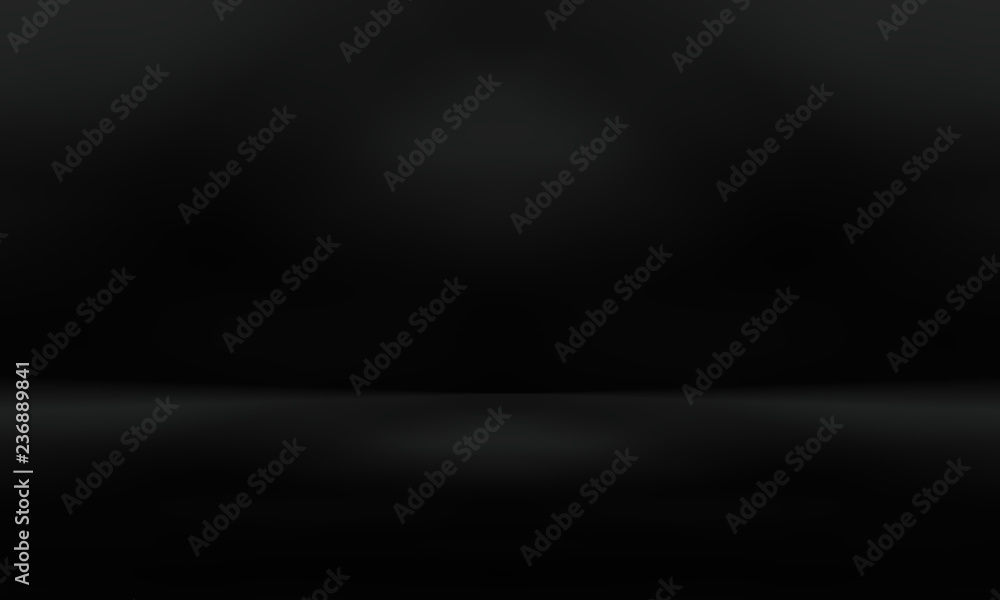 Dark black studio room with spotlight backdrop wallpaper, blank perspective for show or display your product montage or artwork. 