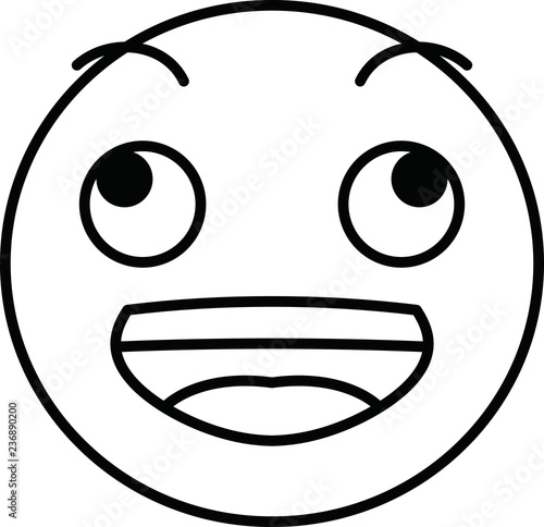 Funny cute emoticon outline