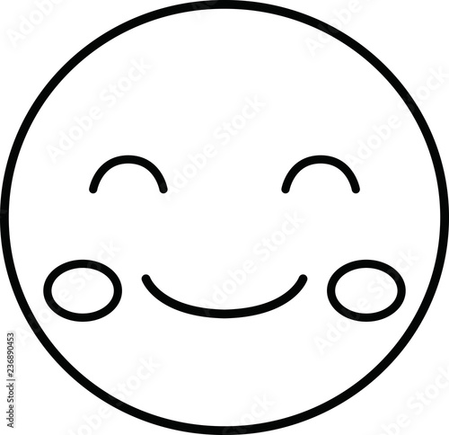 Funny cute emoticon outline